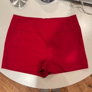 Forever 21 XXI Red High Waist Shorts Zip Back With Pockets Size S/P